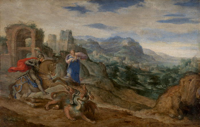 Bartholomäus Spranger: Szent György harca a sárkánnyal (1600 körül)
